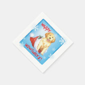 KerstGouden Retriever Servet (Hoek)