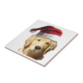 KerstGouden Retriever Tegeltje (Zijkant)