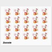KerstGouden Retriever Vierkante Sticker (Vel)