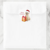 KerstGouden Retriever Vierkante Sticker (Tas)