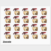 KerstGouden Retriever Vierkante Sticker (Vel)