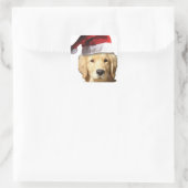 KerstGouden Retriever Vierkante Sticker (Tas)