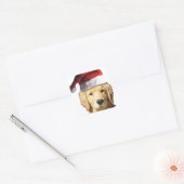 KerstGouden Retriever Vierkante Sticker (Envelop)
