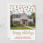 Kerstgouden rode Confetti - Echte kerstkaart (Voorkant)