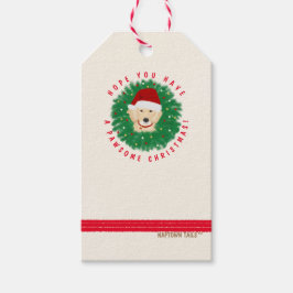 kerstgouden rugleuning met grote adem voor Label Cadeaulabel