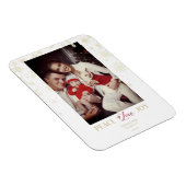Kerstgouden sneeuwvlokken en Holly Custom Photo Magneet (Rechterzijde)