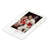 Kerstgouden sneeuwvlokken en Holly Custom Photo Magneet (Linkerzijde)