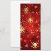 Kerstgouden sneeuwvlokken op rode achtergrond advieskaart (Voorkant / Achterkant)