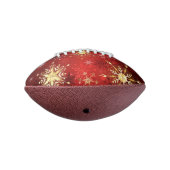 Kerstgouden sneeuwvlokken op rode achtergrond american football (Gedraaid 270)