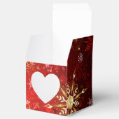 Kerstgouden sneeuwvlokken op rode achtergrond bedankdoosjes (Geopend)