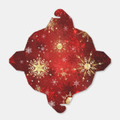 Kerstgouden sneeuwvlokken op rode achtergrond bedankdoosjes (Uitgevouwen)