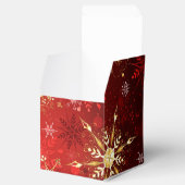 Kerstgouden sneeuwvlokken op rode achtergrond bedankdoosjes (Geopend)