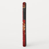 Kerstgouden sneeuwvlokken op rode achtergrond Case-Mate iPhone case (Achterkant/links)