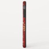 Kerstgouden sneeuwvlokken op rode achtergrond Case-Mate iPhone case (Achterkant/links)
