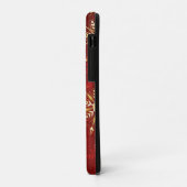 Kerstgouden sneeuwvlokken op rode achtergrond Case-Mate iPhone case (Achterkant/links)