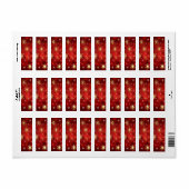 Kerstgouden sneeuwvlokken op rode achtergrond etiket (Full Sheet)