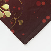 Kerstgouden sneeuwvlokken op rode achtergrond fleece deken (Hoek)