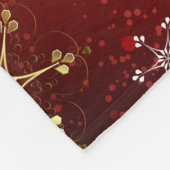 Kerstgouden sneeuwvlokken op rode achtergrond fleece deken (Hoek)