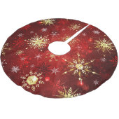 Kerstgouden sneeuwvlokken op rode achtergrond kerstboom rok (Gekanteld)