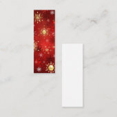 Kerstgouden sneeuwvlokken op rode achtergrond klantenkaartje (Voorkant / Achterkant)