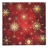 Kerstgouden sneeuwvlokken op rode achtergrond kubus (Voorkant)