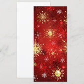 Kerstgouden sneeuwvlokken op rode achtergrond menu (Voorkant / Achterkant)