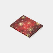 Kerstgouden sneeuwvlokken op rode achtergrond post-it® notes (Schuin)