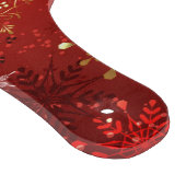 Kerstgouden sneeuwvlokken op rode achtergrond snijplank (Hoek)