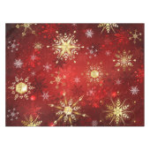 Kerstgouden sneeuwvlokken op rode achtergrond tafelkleed (Voorkant (Horizontaal))