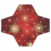 Kerstgouden sneeuwvlokken op rode achtergrond voetbal (Enkel)