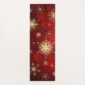 Kerstgouden sneeuwvlokken op rode achtergrond yogamat (Achterkant)
