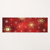 Kerstgouden sneeuwvlokken op rode achtergrond yogamat (Voorkant (horizontaal))