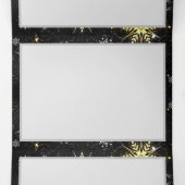 Kerstgouden sneeuwvlokken op zwarte achtergrond drieluik uitnodiging (Binnenkant midden)