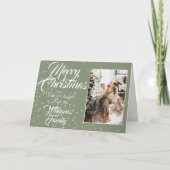 Kerstgouden ster: foto's op feestdag kaart (Voorkant)