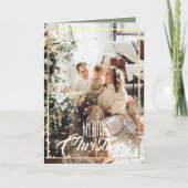 Kerstgouden ster met foto's met kerstkaart kaart (Voorkant)