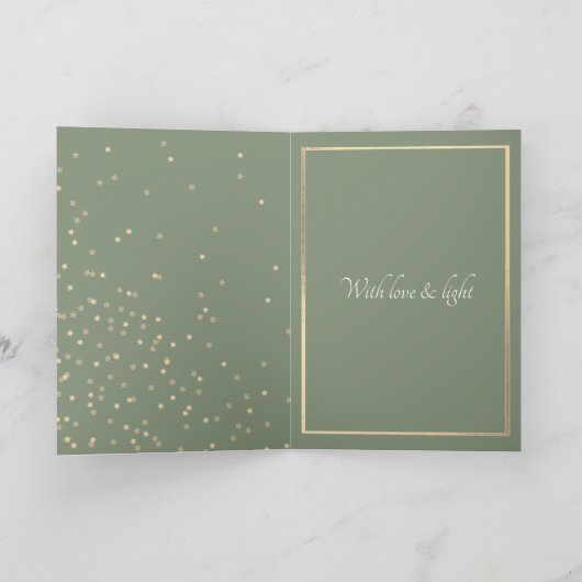 Kerstgouden ster met foto's met kerstkaart kaart (Binnen)