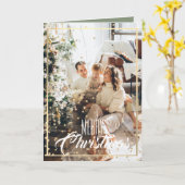 Kerstgouden ster met foto's met kerstkaart kaart (Gele Bloem)