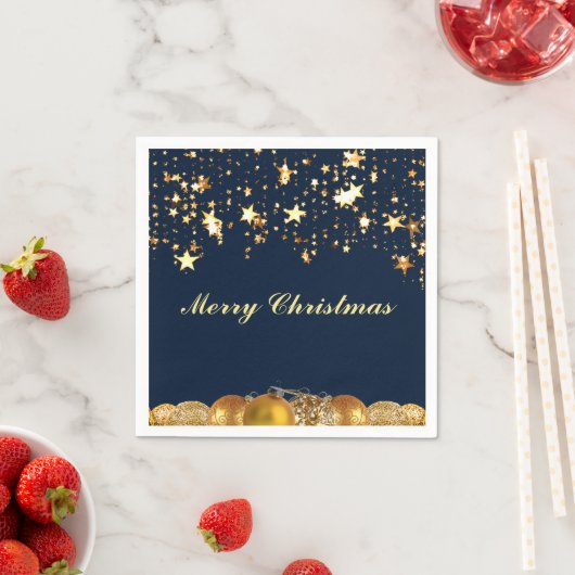 Kerstgouden sterren, Baubles, Boom en Bericht Servet (Insitu)