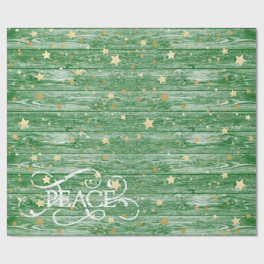 Kerstgouden sterren cadeaupapier (Vlak)