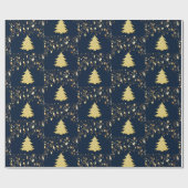 Kerstgouden sterren en bomen met Baubles, ZSSG Cadeaupapier (Vlak)