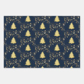 Kerstgouden sterren en bomen met Baubles, ZSSG Inpakpapier Vel (Voorkant)