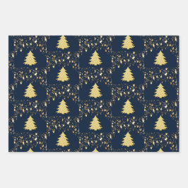 Kerstgouden sterren en bomen met Baubles, ZSSG Inpakpapier Vel