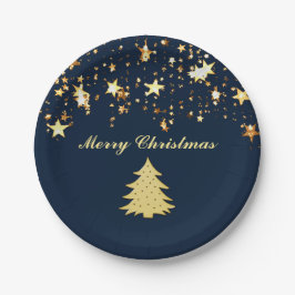 Kerstgouden sterren en bomen met Baubles, ZSSG Papieren Bordje