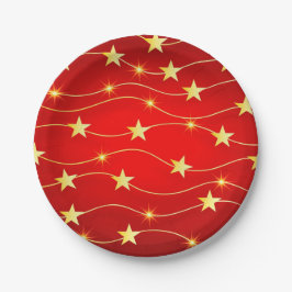 Kerstgouden sterren papieren bordje