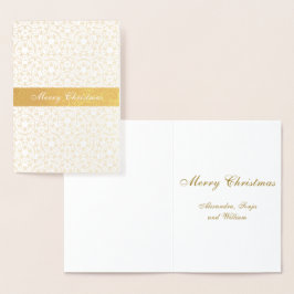 Kerstgouden sterren Patroon, gepersonaliseerd geel Folie Kaarten