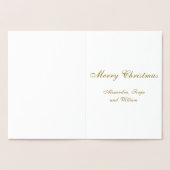 Kerstgouden sterren Patroon, gepersonaliseerd geel Folie Kaarten (Binnen)