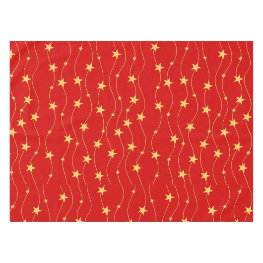 Kerstgouden sterren Rood Stijlvol Vakantie Tafelkleed (Voorkant (Horizontaal))
