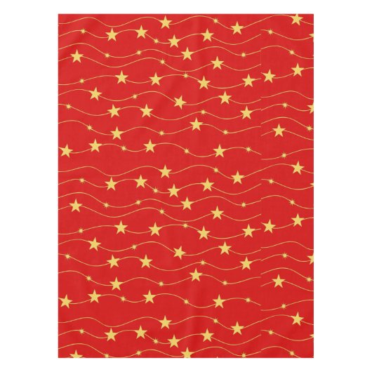 Kerstgouden sterren Rood Stijlvol Vakantie Tafelkleed (Voorkant)