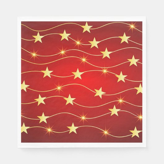 Kerstgouden sterren servet (Voorkant)