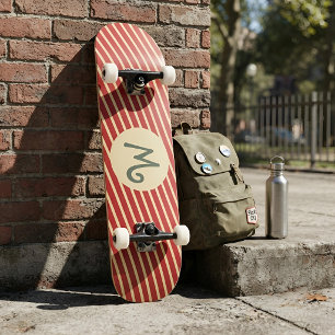 kerstgouden strepen rode corresponderende familie persoonlijk skateboard